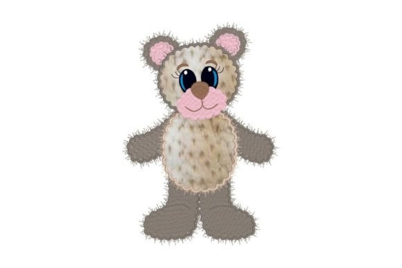 Cute Bear Applique for Boutique Apparel