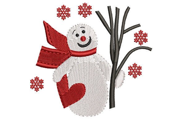 Snowman with Branch and Heart Review