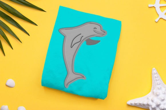 Waving Dolphin Applique for Boutique Apparel